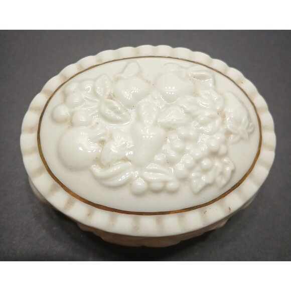 Lenox Trinket Dish Gold Detailing  Fruit Motif 1998 - Picture 1 of 7